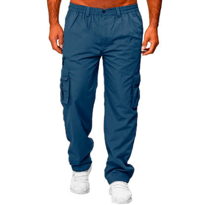 Men's Casual Multi Pocket Loose Straight Cargo Pants