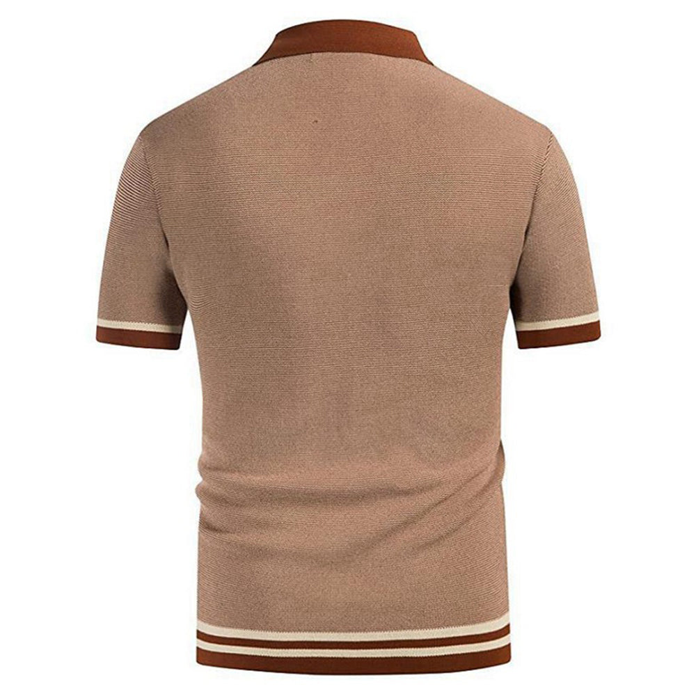 Button-down knitted polo shirt