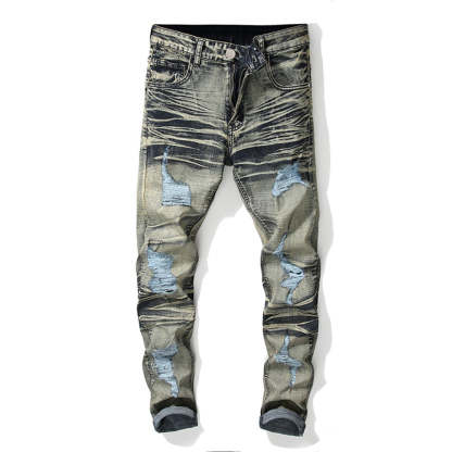 Men's Skinny Stretch Ripped Jeans