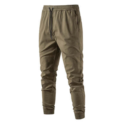 Men's Elastic Waist Tie Cargo Pants