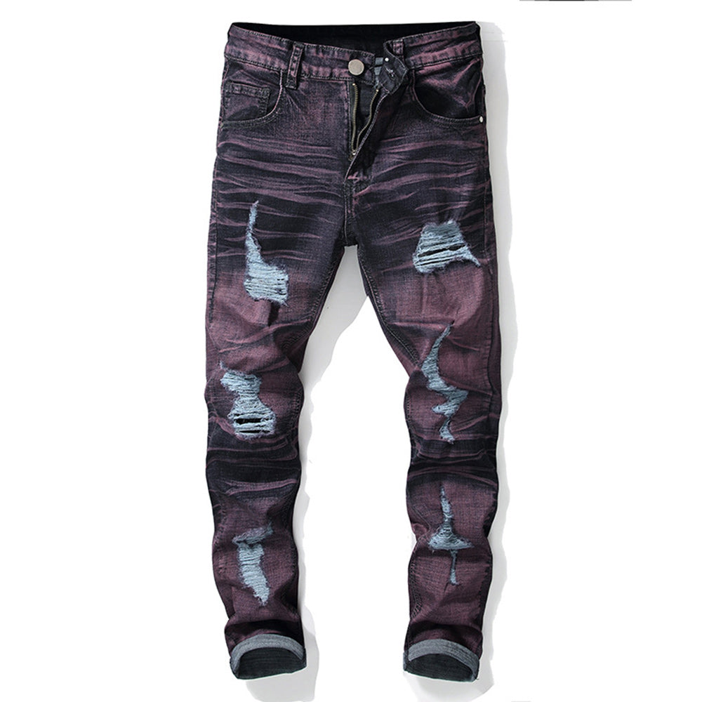 Men's Skinny Stretch Ripped Jeans