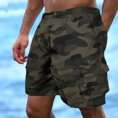 Men Cargo Shorts Casual Summer Drawstring Classic Stretch Short Pants with Pockets