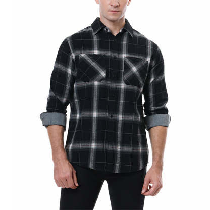 Men's Casual Plaid Long Sleeve Shirt