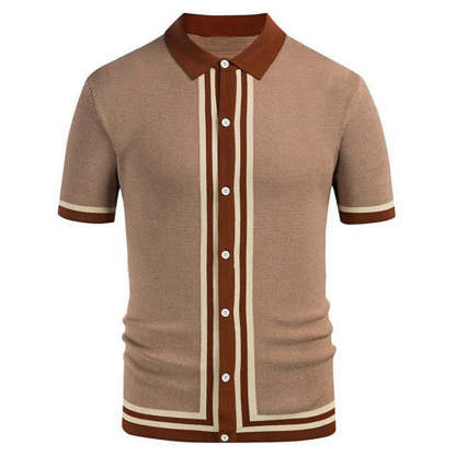 Button-down knitted polo shirt