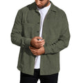Men's Corduroy Pocket Solid Color Long Sleeve Shirt