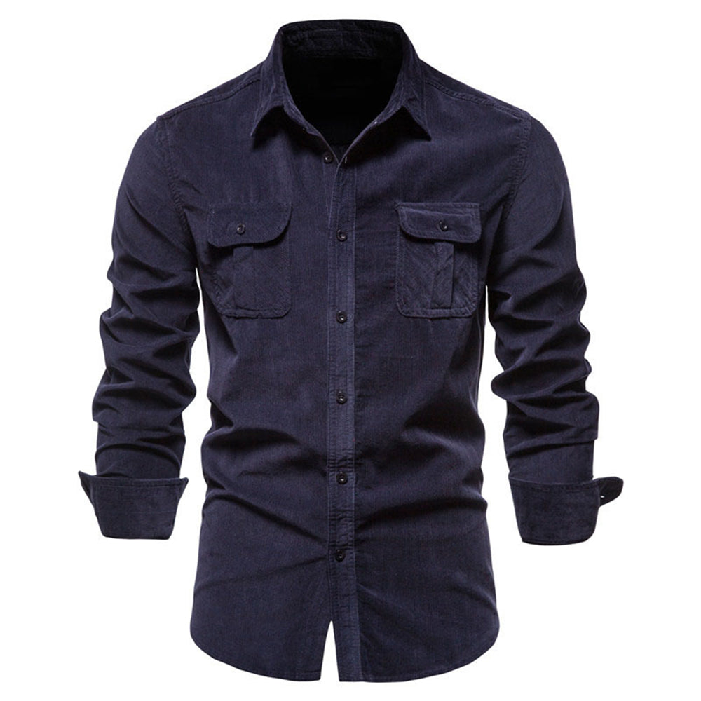 Corduroy Men's Business Shirt Slim Fit Casual Shirt
