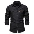 Classic Casual Men's Long Sleeve Denim Shirt